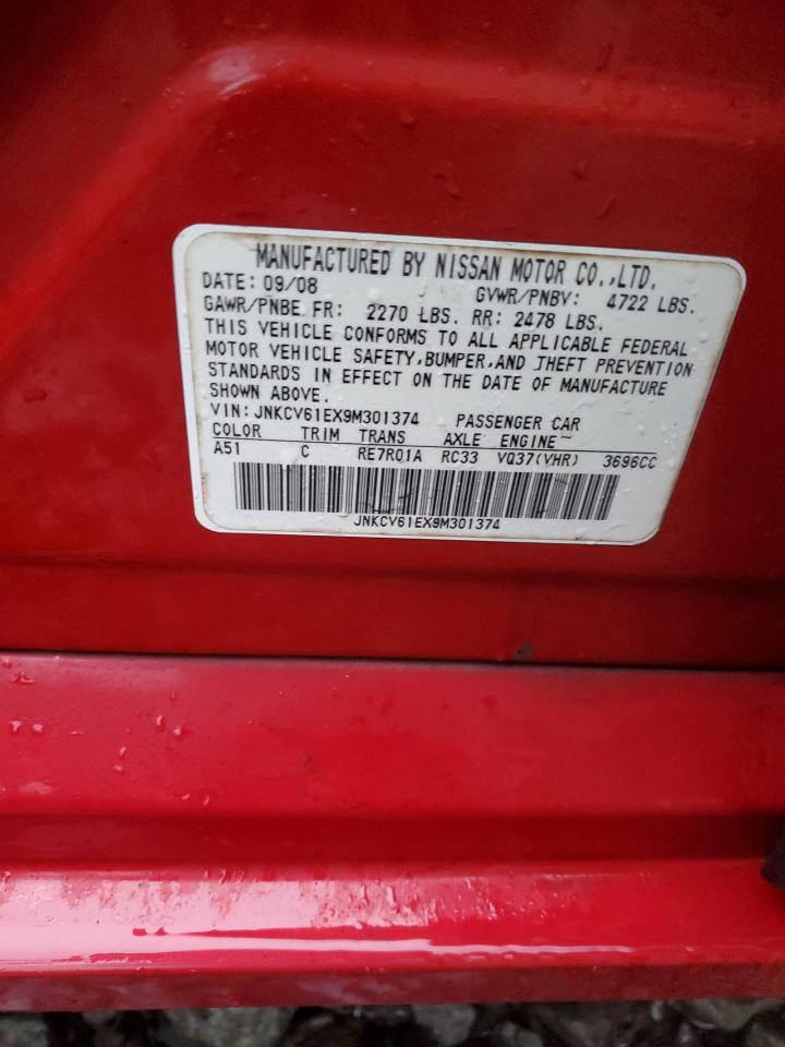 2009 Infiniti G37 Base VIN: JNKCV61EX9M301374 Lot: 90417505