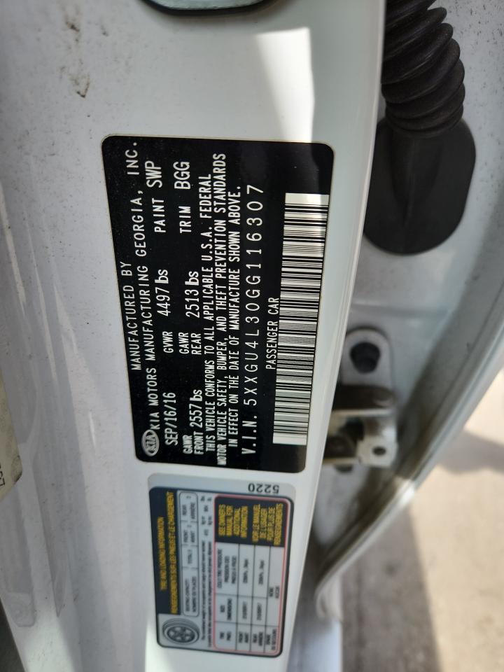 2016 Kia Optima Ex VIN: 5XXGU4L30GG116307 Lot: 82004445