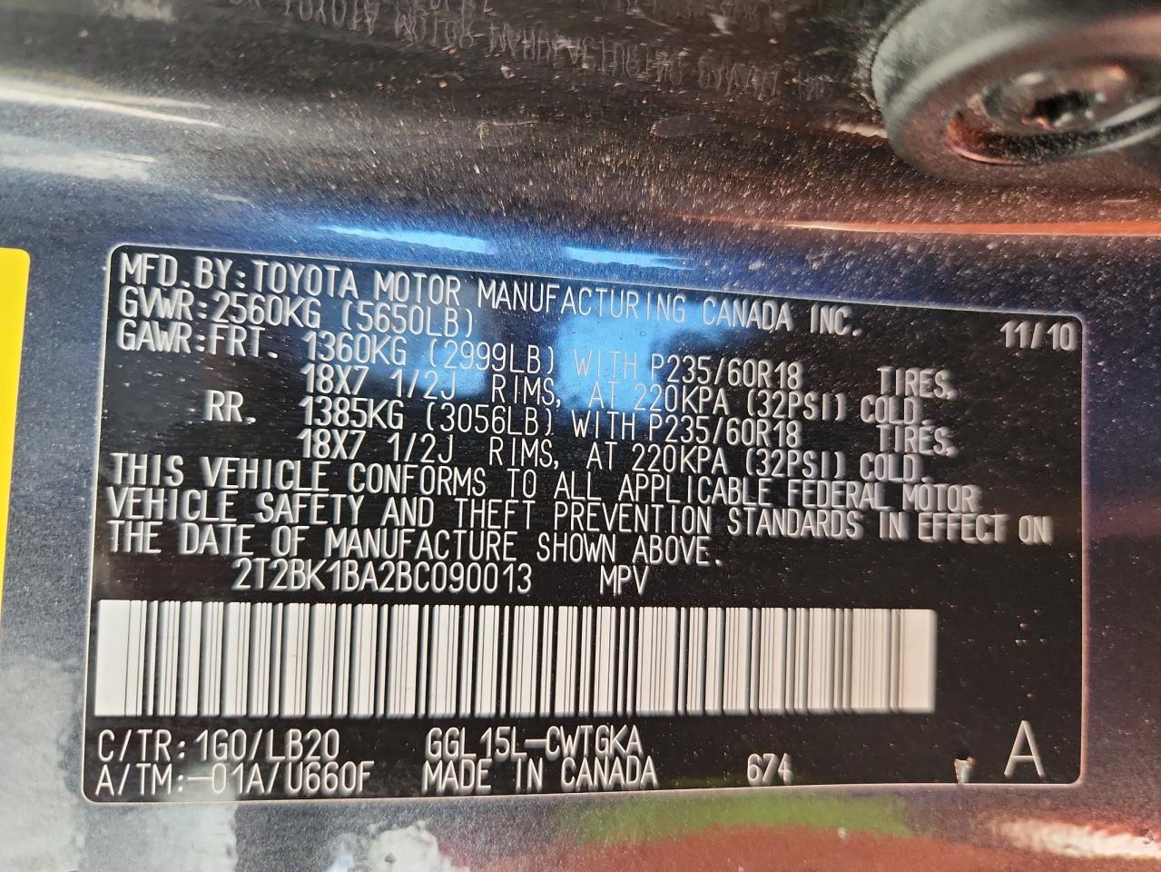 2011 Lexus Rx 350 VIN: 2T2BK1BA2BC090013 Lot: 90837445