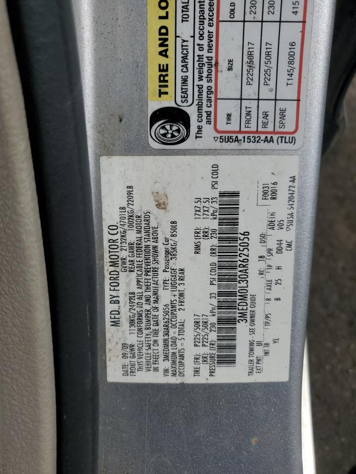 2010 Mercury Milan Hybrid VIN: 3MEDM0L30AR625056 Lot: 85120515