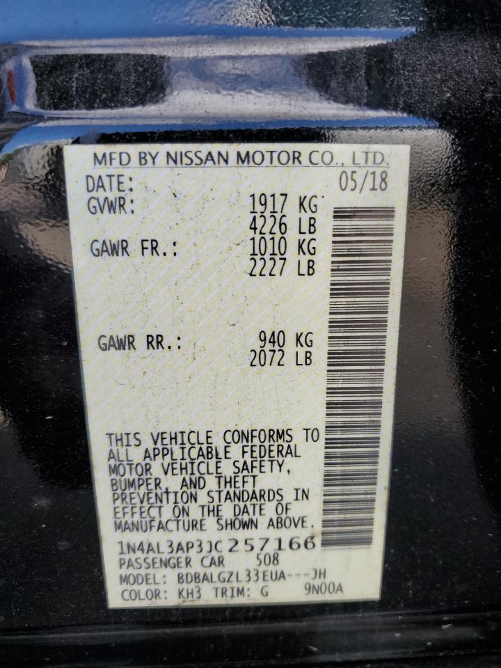 2018 Nissan Altima 2.5 VIN: 1N4AL3AP3JC257166 Lot: 85680315