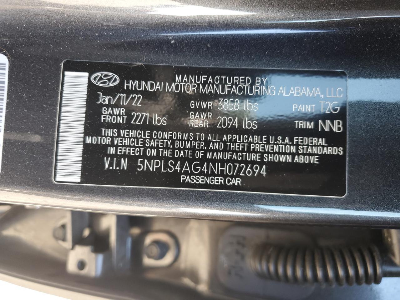 2022 Hyundai Elantra Sel VIN: 5NPLS4AG4NH072694 Lot: 82194705