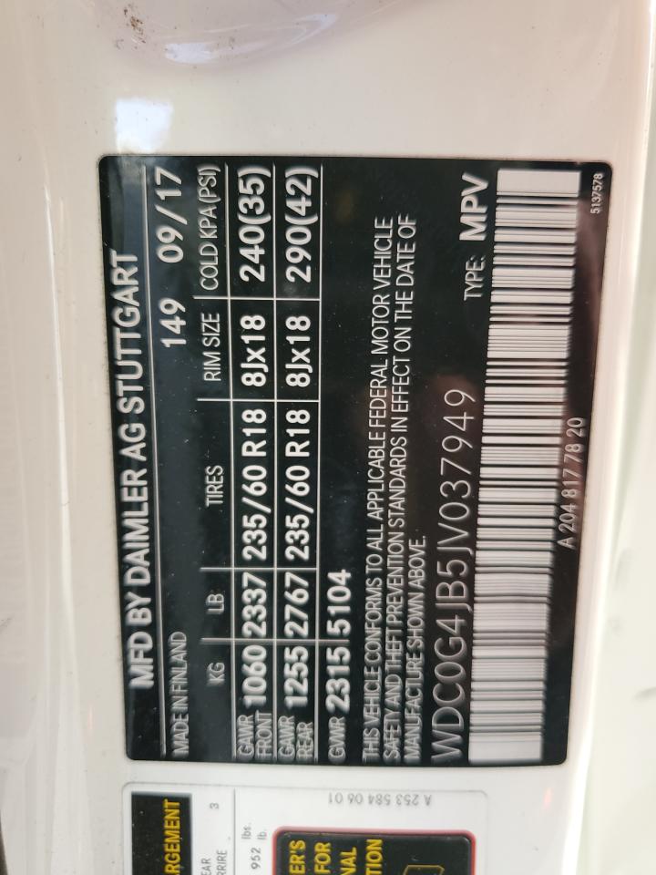 2018 Mercedes-Benz Glc 300 VIN: WDC0G4JB5JV037949 Lot: 87285285