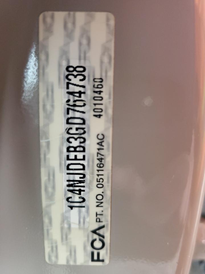 2016 Jeep Compass Latitude VIN: 1C4NJDEB3GD764738 Lot: 85923825