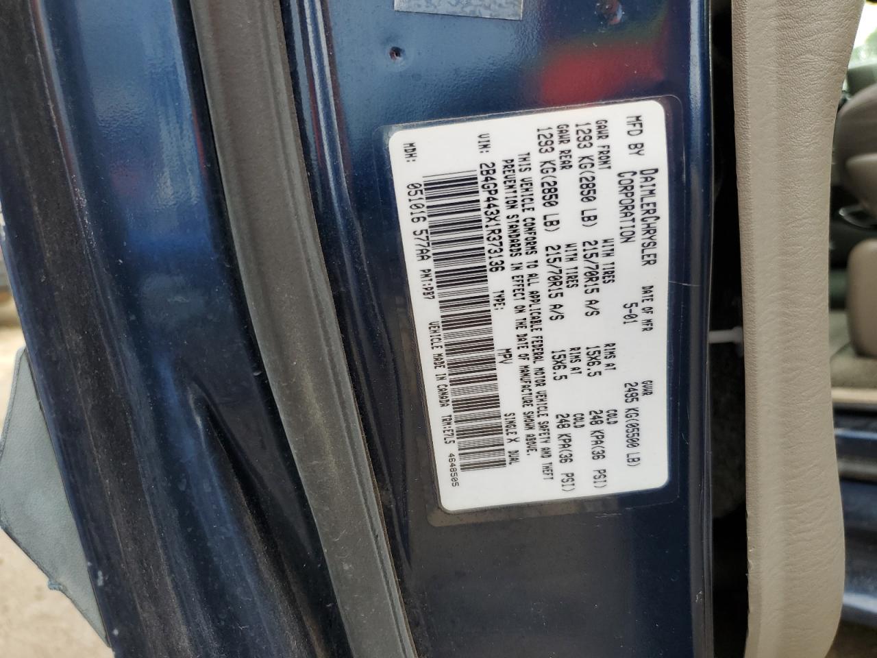 2001 Dodge Grand Caravan Sport VIN: 2B4GP443X1R373136 Lot: 86443205