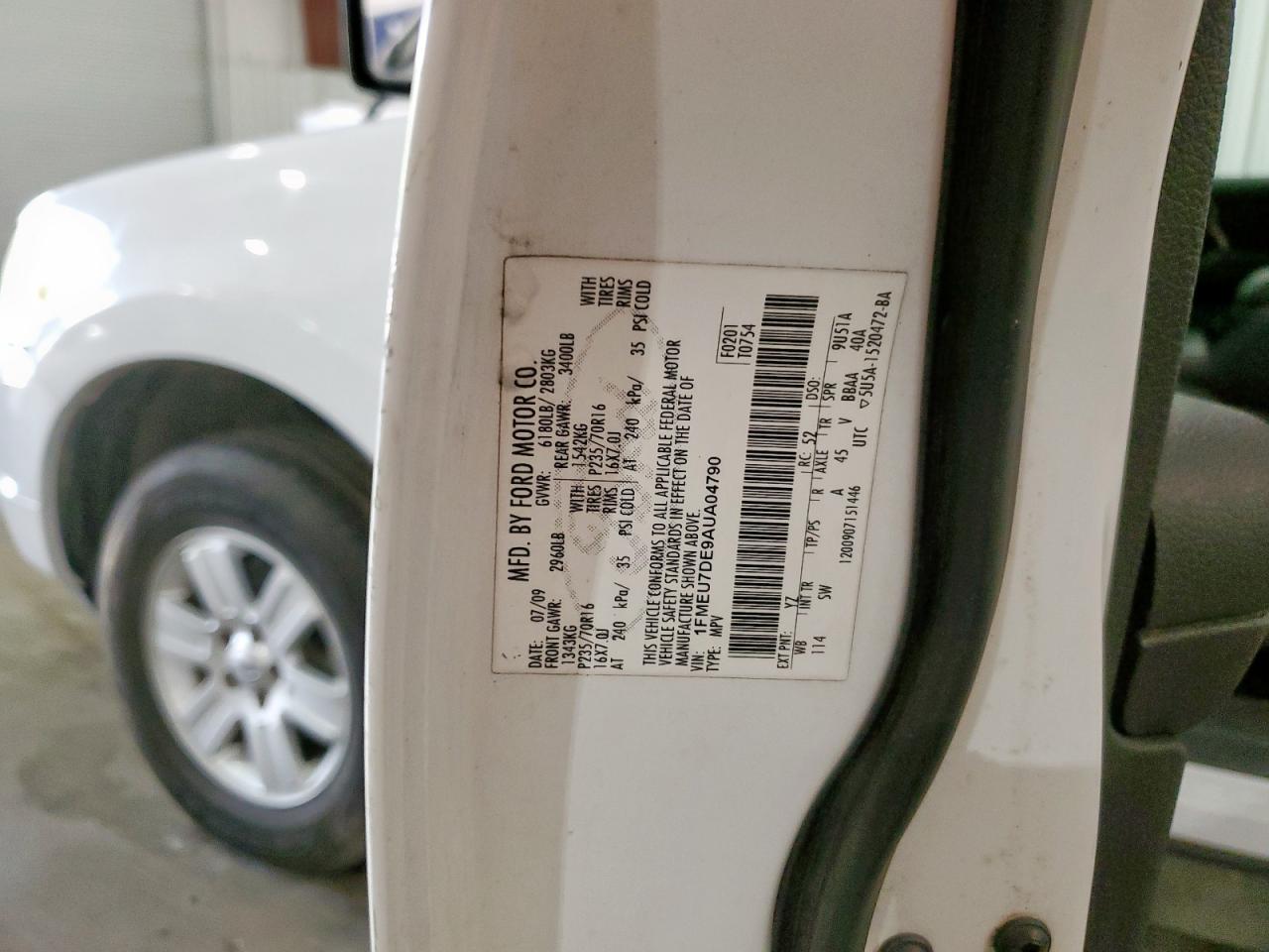 2010 Ford Explorer Xlt VIN: 1FMEU7DE9AUA04790 Lot: 85186665