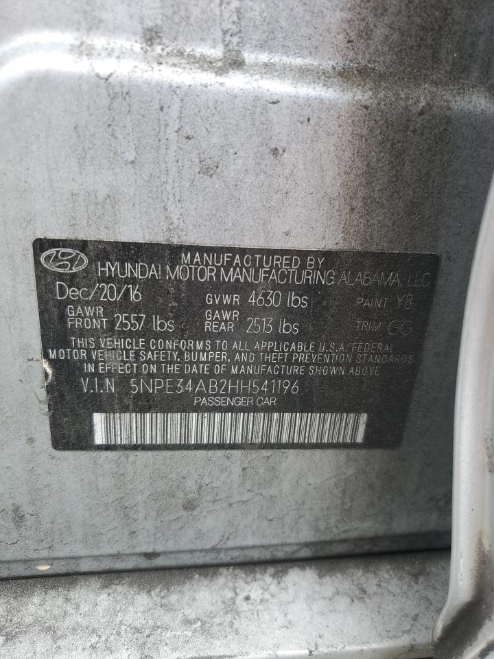 2017 Hyundai Sonata Sport VIN: 5NPE34AB2HH541196 Lot: 82178255