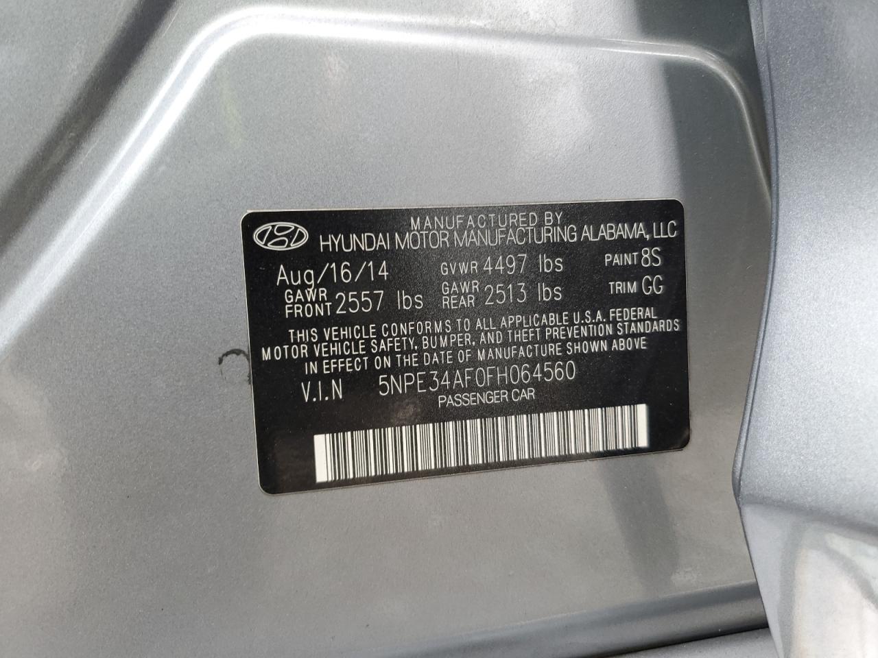 2015 Hyundai Sonata Sport VIN: 5NPE34AF0FH064560 Lot: 86338945