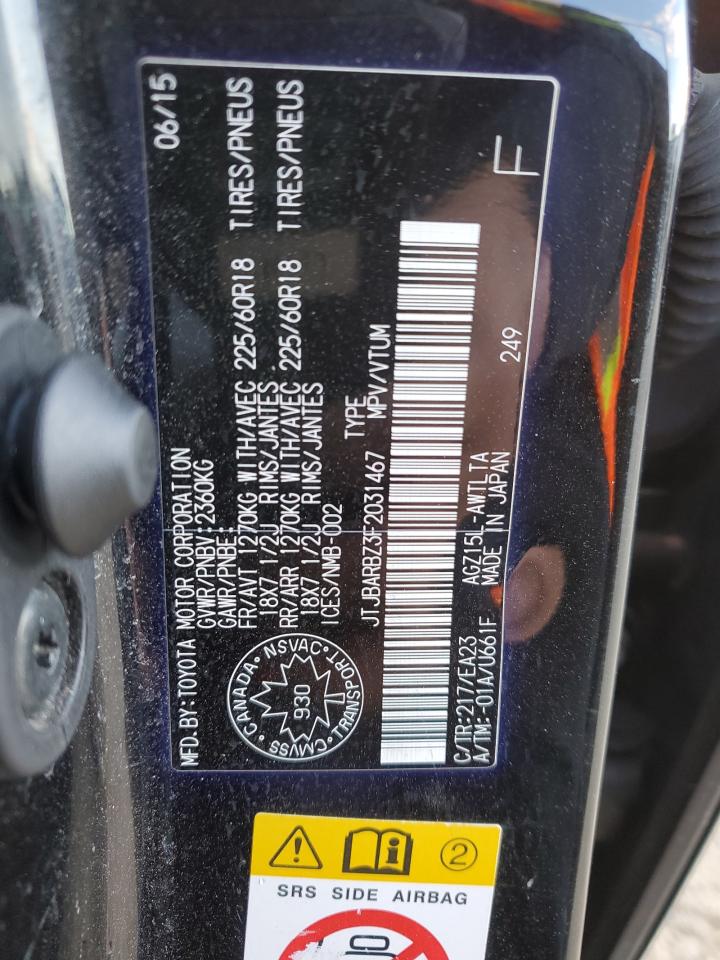 2015 Lexus Nx 200T VIN: JTJBARBZ3F2031467 Lot: 85821675