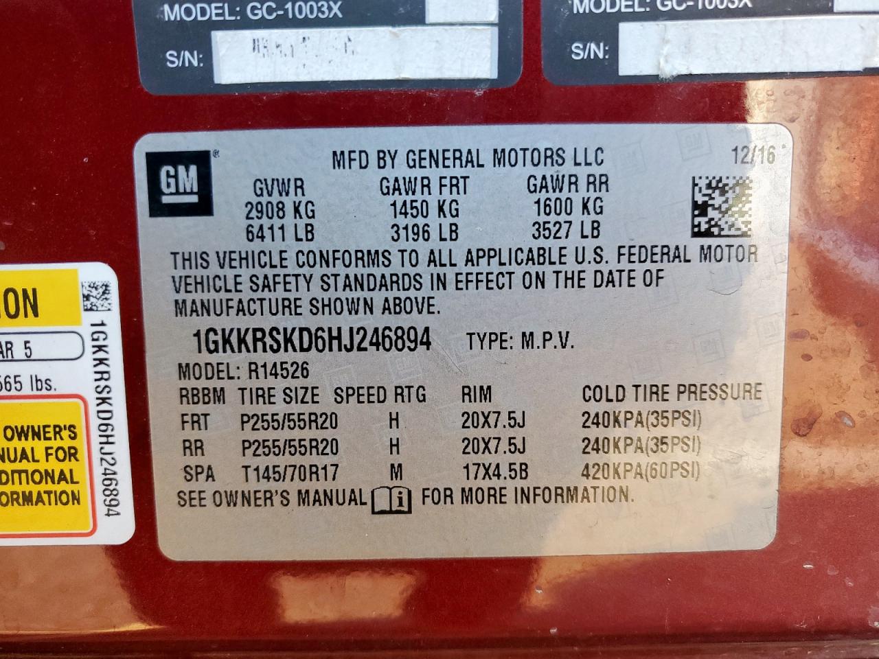 2017 GMC Acadia Limited Slt-2 VIN: 1GKKRSKD6HJ246894 Lot: 81849495