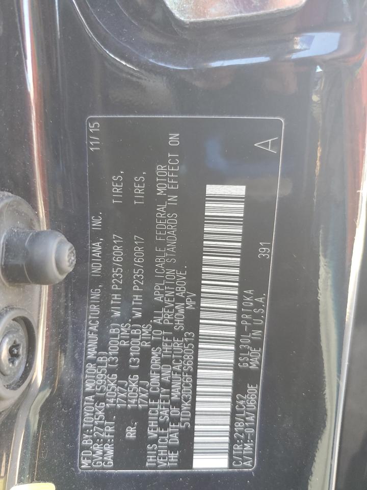 2015 Toyota Sienna Xle VIN: 5TDYK3DC6FS680513 Lot: 86471285