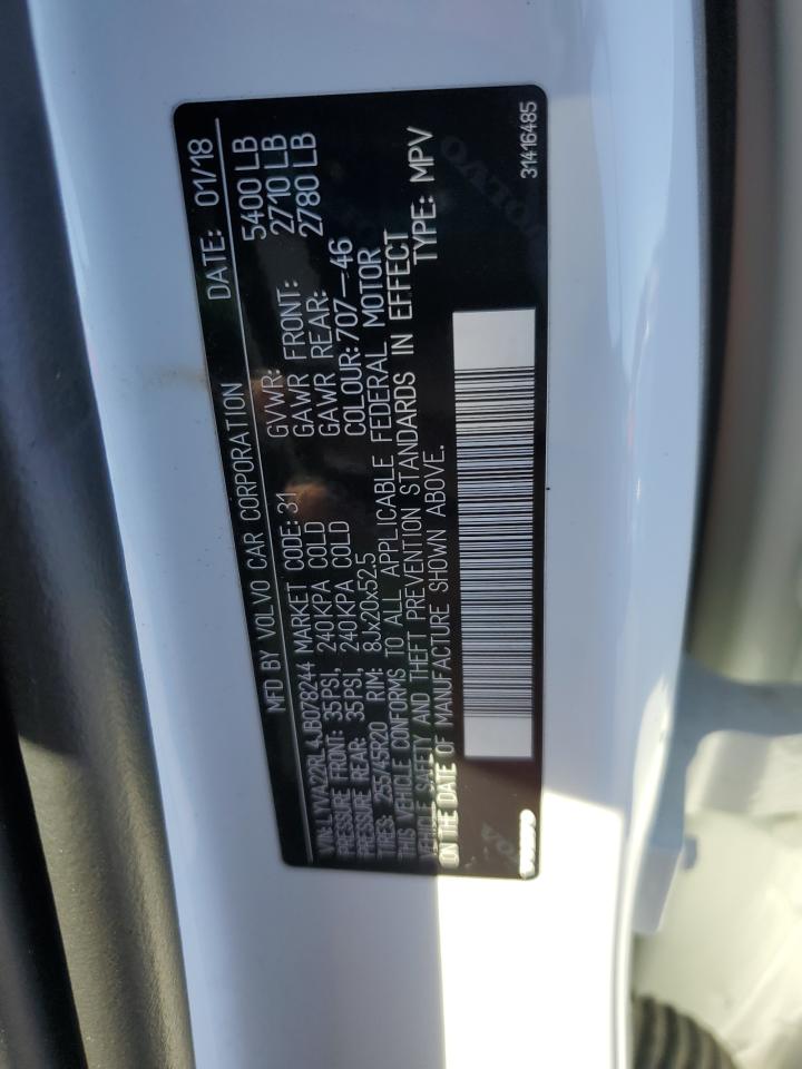 2018 Volvo Xc60 T6 VIN: LYVA22RL4JB078244 Lot: 85586825