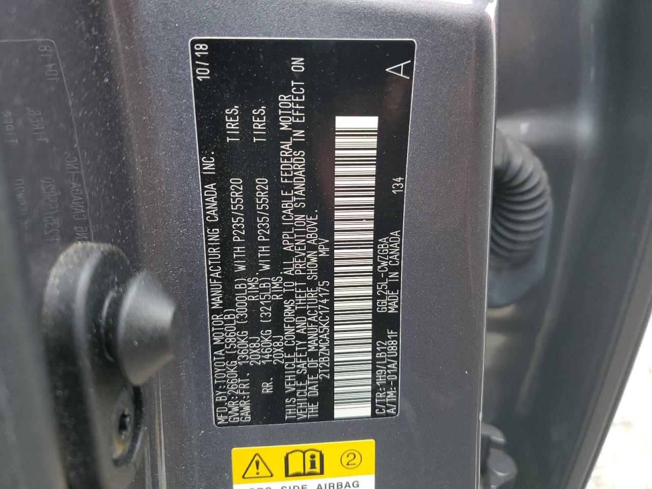 2019 Lexus Rx 350 Base VIN: 2T2BZMCA5KC174175 Lot: 90268805