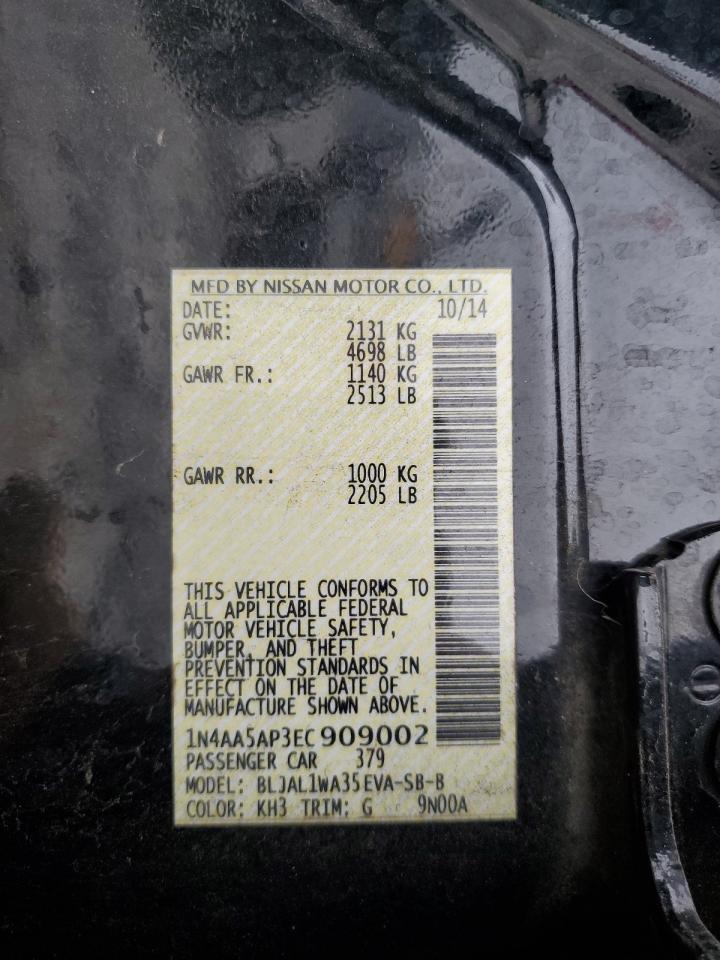 2014 Nissan Maxima S VIN: 1N4AA5AP3EC909002 Lot: 82270475