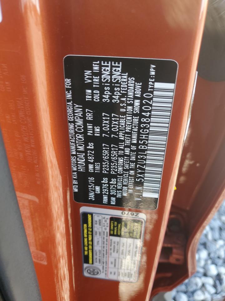 2017 Hyundai Santa Fe Sport VIN: 5XYZU3LB5HG384020 Lot: 82374765