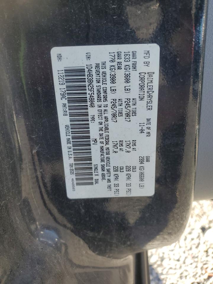 2005 Dodge Durango St VIN: 1D4HB38N25F548040 Lot: 87016775