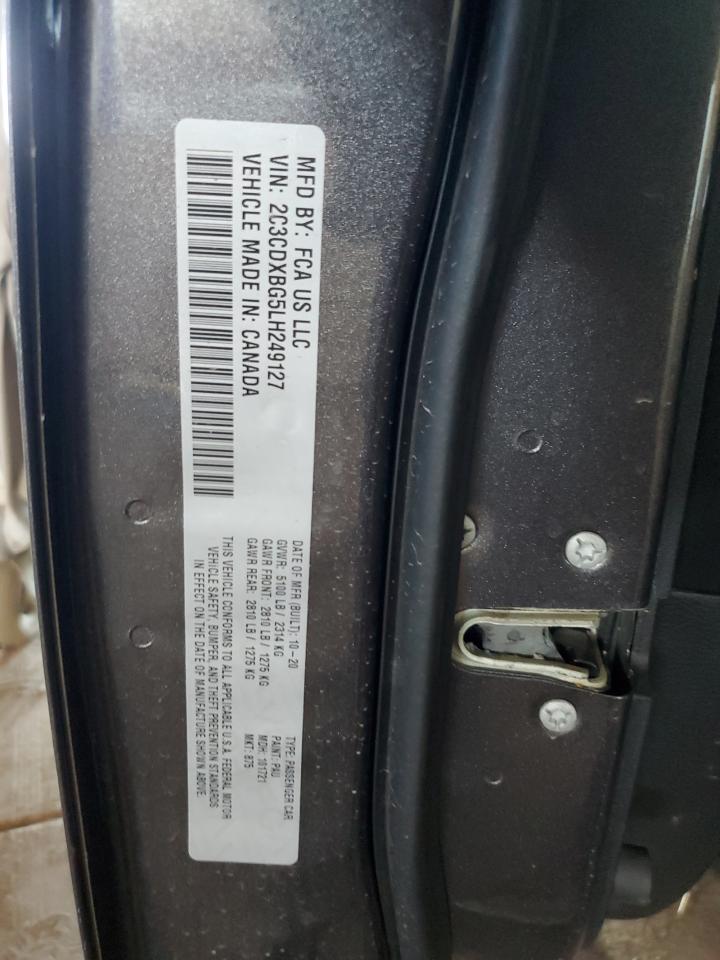 2020 Dodge Charger Sxt VIN: 2C3CDXBG5LH249127 Lot: 84068825