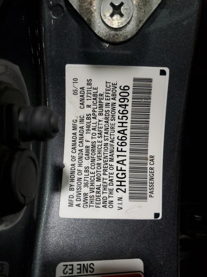 2010 Honda Civic Lx-S VIN: 2HGFA1F66AH564906 Lot: 85538055