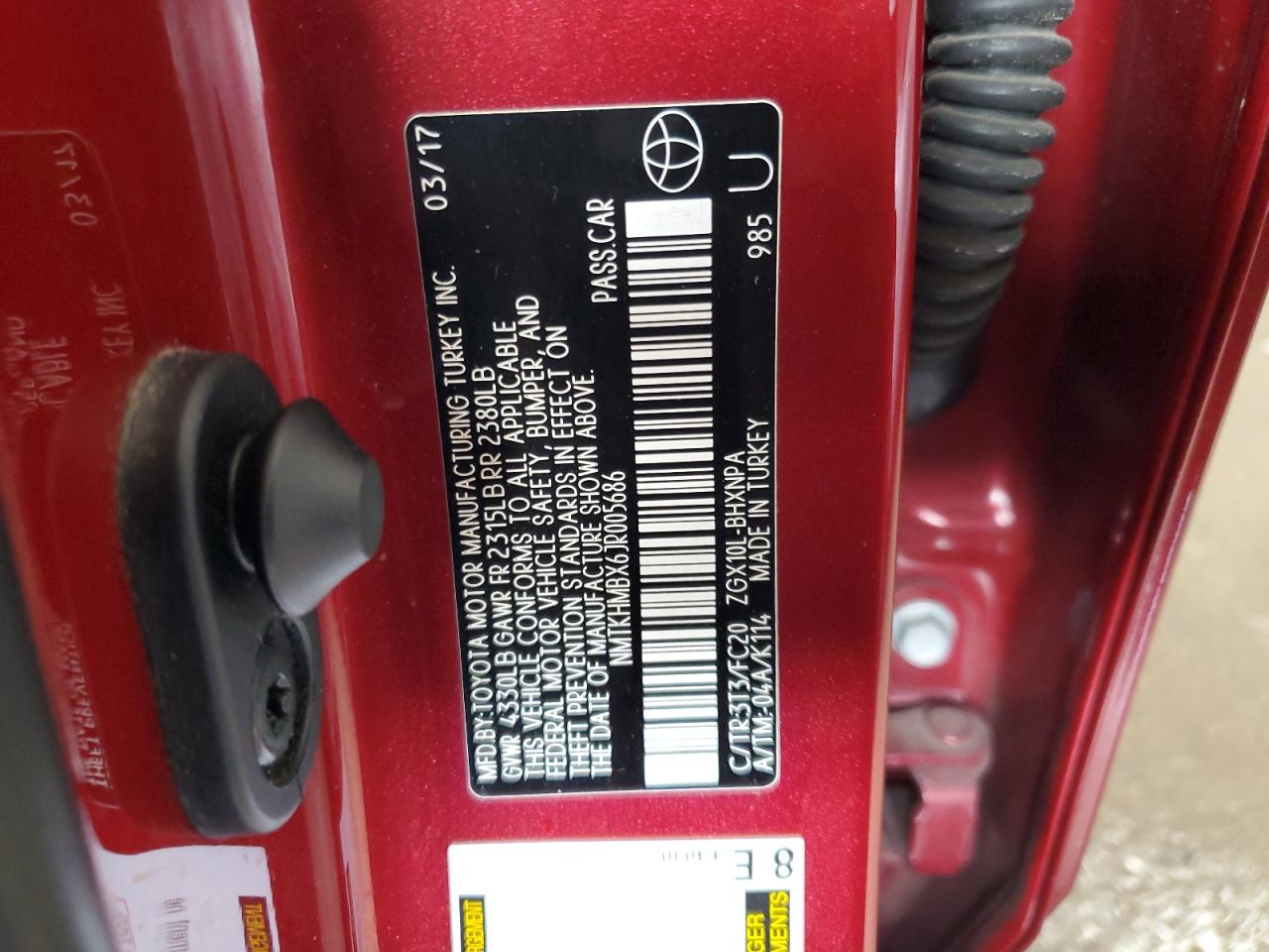 2018 Toyota C-Hr Xle VIN: NMTKHMBX6JR005686 Lot: 85548555