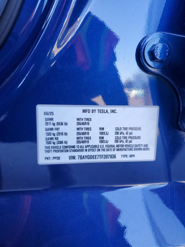 2026 Tesla Model Y VIN: 7SAYGDEE7TF397936 Lot: 85145805