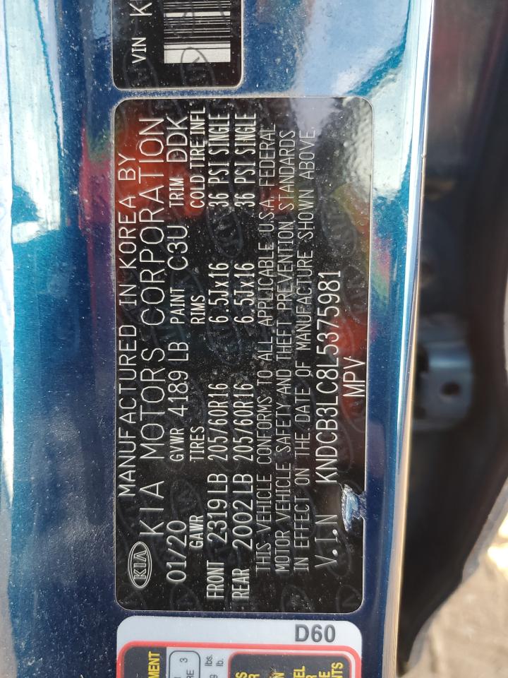 2020 Kia Niro Lx VIN: KNDCB3LC8L5375981 Lot: 89706205