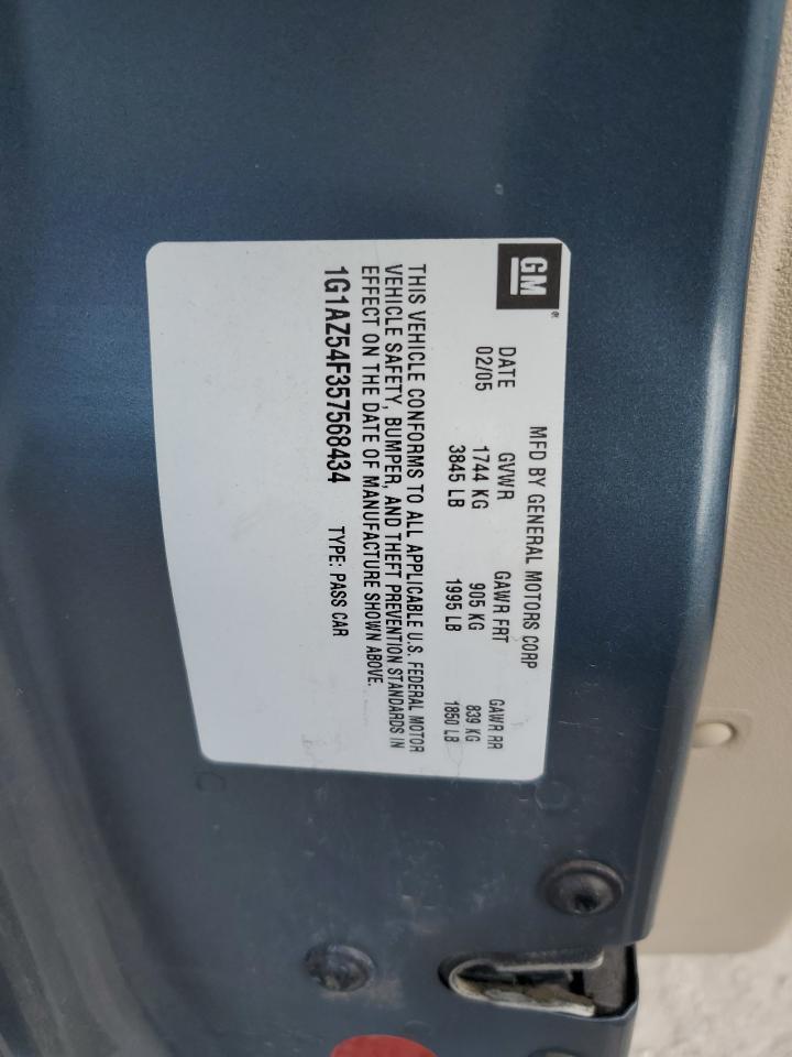 2005 Chevrolet Cobalt Lt VIN: 1G1AZ54F357568434 Lot: 85662725