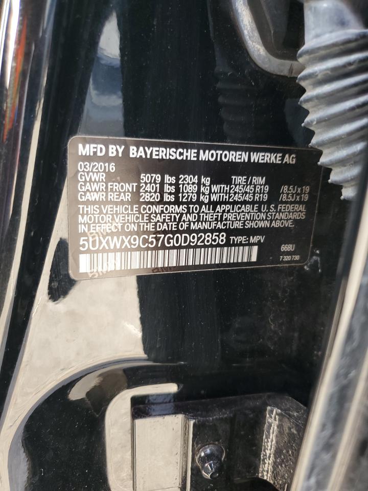 2016 BMW X3 xDrive28I VIN: 5UXWX9C57G0D92858 Lot: 84218125