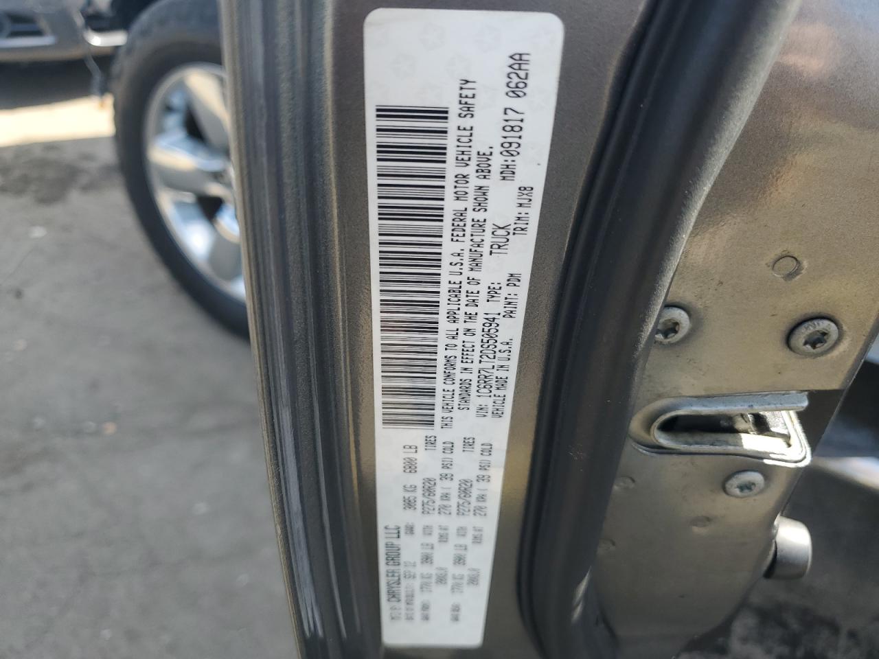 2013 Ram 1500 Slt VIN: 1C6RR7LT2DS505941 Lot: 86289825