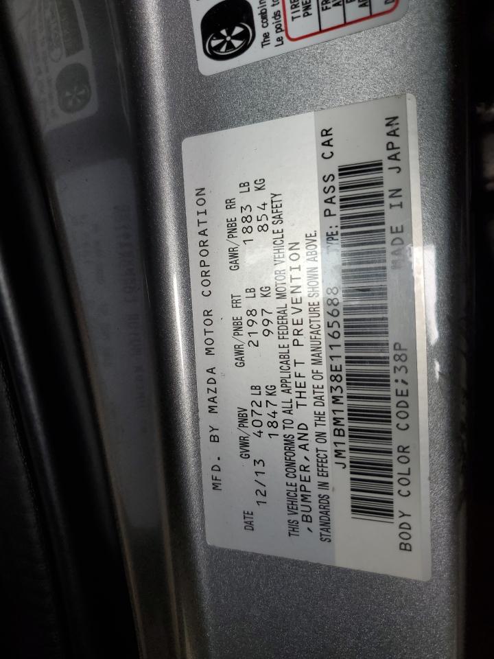 2014 Mazda 3 Grand Touring VIN: JM1BM1M38E1165688 Lot: 81966935