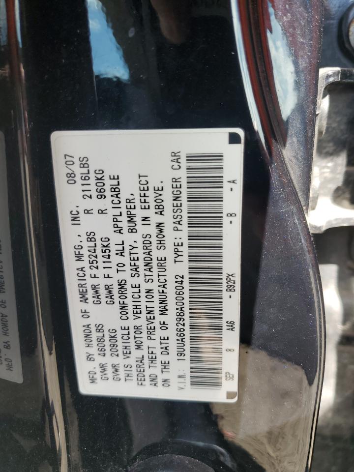 2008 Acura Tl VIN: 19UUA66298A006042 Lot: 84734955