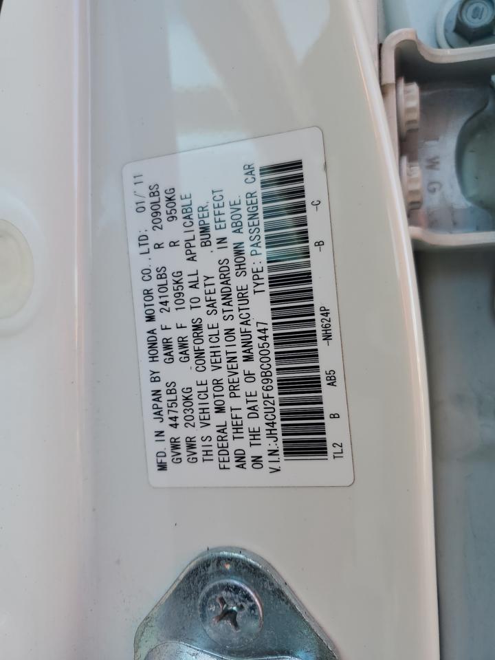 2011 Acura Tsx VIN: JH4CU2F69BC005447 Lot: 85154905