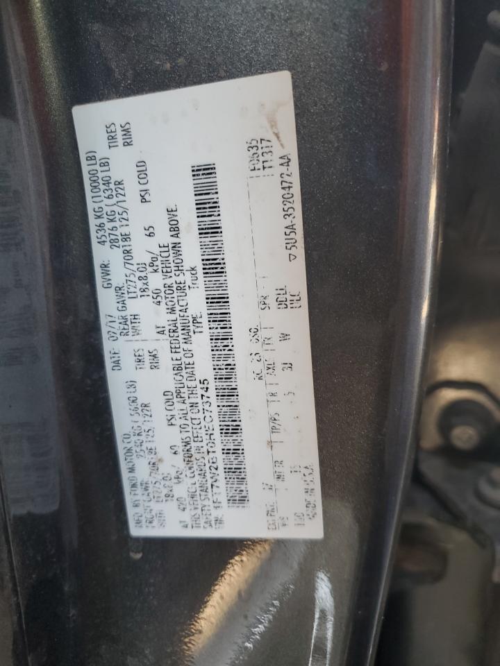 2017 Ford F250 Super Duty VIN: 1FT7W2BT0HEC73745 Lot: 89566015