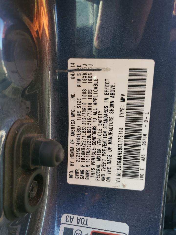 2014 Honda Cr-V Lx VIN: 5J6RM4H39EL075118 Lot: 82769235