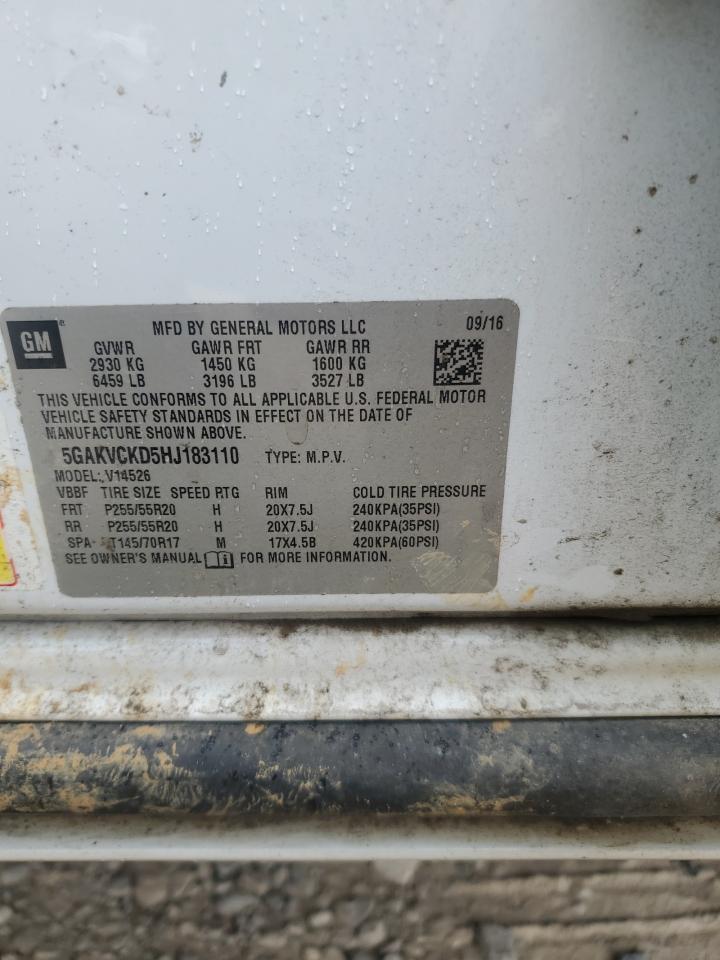 2017 Buick Enclave VIN: 5GAKVCKD5HJ183110 Lot: 84795825