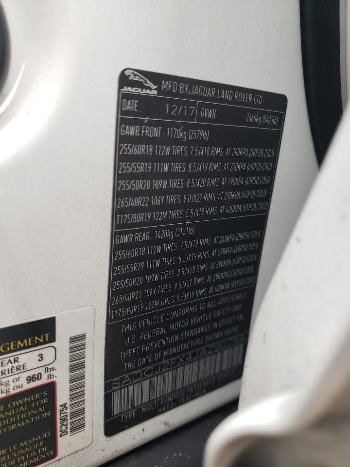 2018 Jaguar F-Pace Premium VIN: SADCJ2FX4JA290754 Lot: 85708165