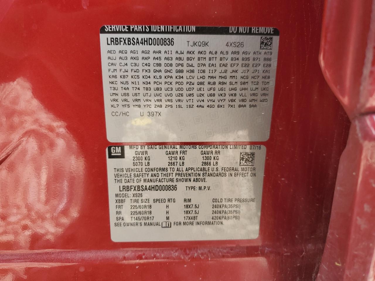 2017 Buick Envision Essence VIN: LRBFXBSA4HD000836 Lot: 90046575