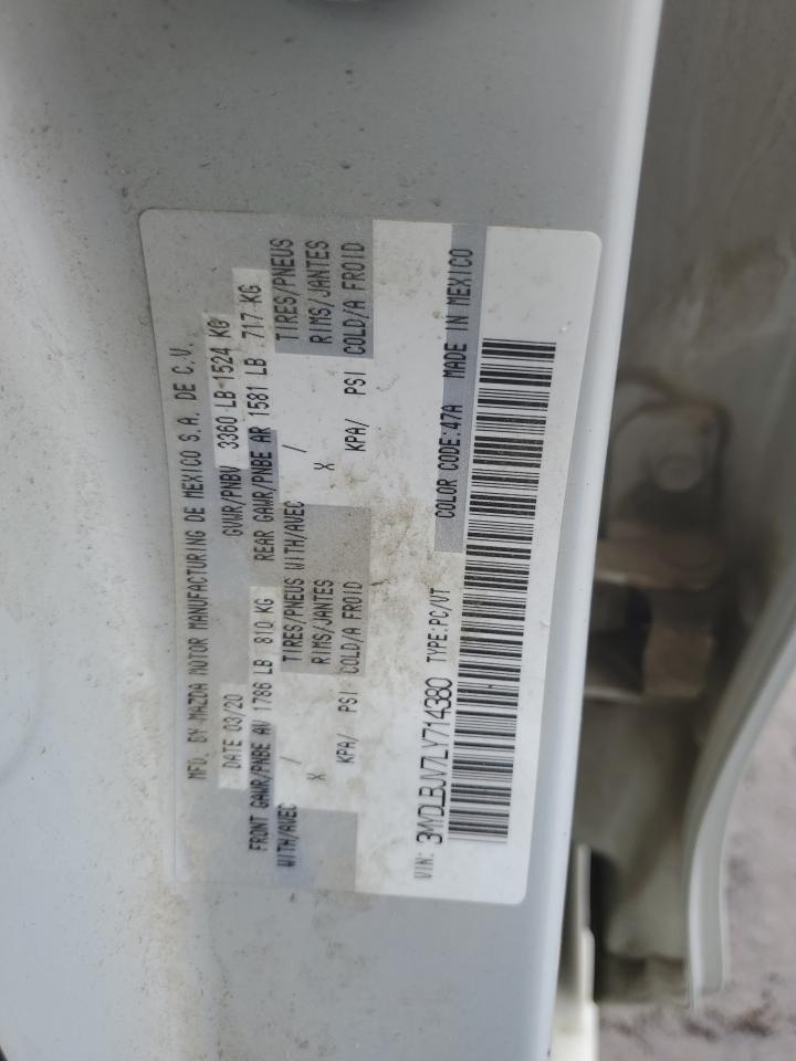 2020 Toyota Yaris Le VIN: 3MYDLBJV7LY714380 Lot: 89651345