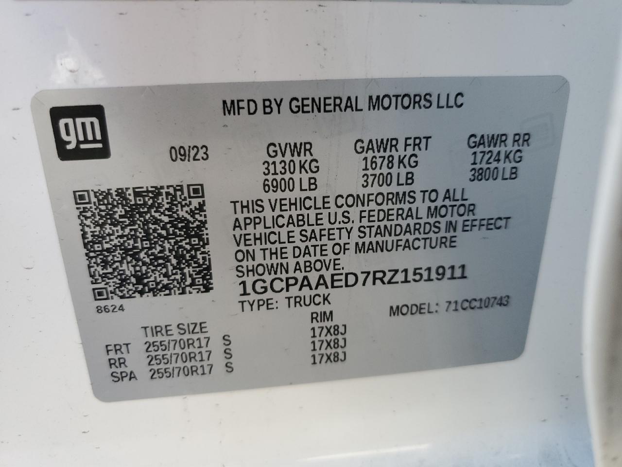 2024 Chevrolet Silverado C1500 VIN: 1GCPAAED7RZ151911 Lot: 81941365