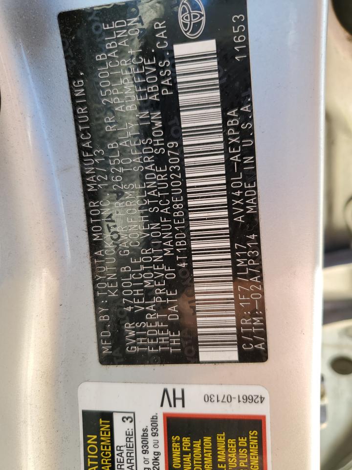 2014 Toyota Avalon Hybrid VIN: 4T1BD1EB8EU023079 Lot: 89897785