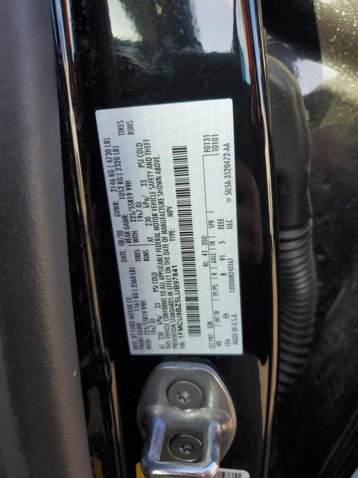 2020 Ford Escape Se Sport VIN: 1FMCU9BZ5LUB97841 Lot: 84995935