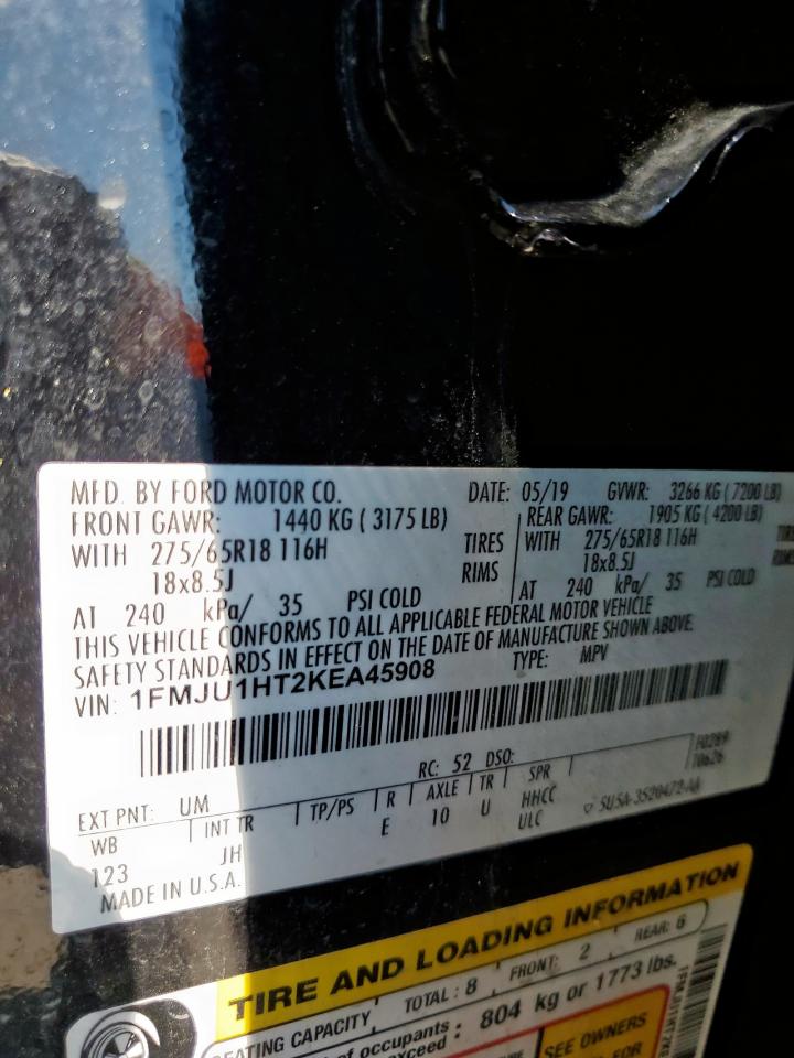 2019 Ford Expedition Xlt VIN: 1FMJU1HT2KEA45908 Lot: 84475735