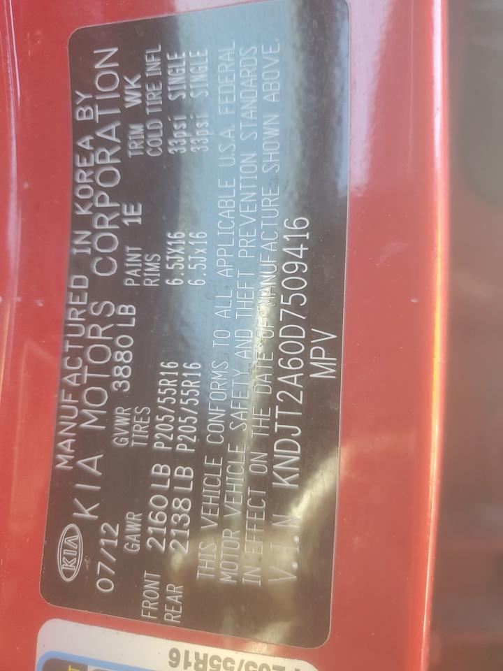 2013 Kia Soul + VIN: 509416 Lot: 85418495