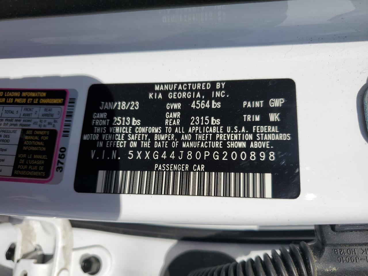 2023 Kia K5 Gt VIN: 5XXG44J80PG200898 Lot: 82542905
