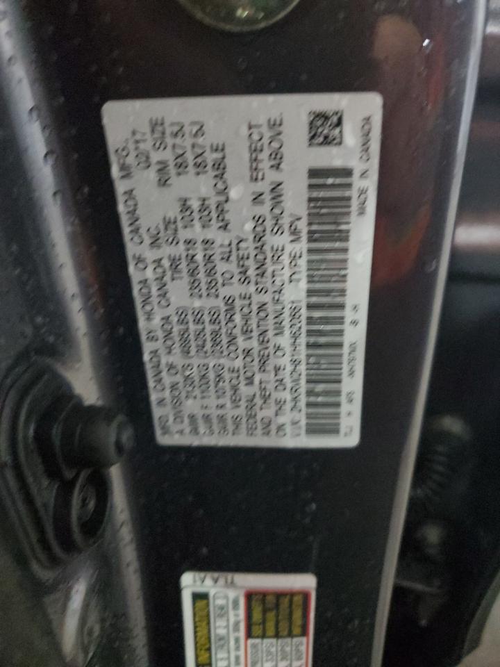 2017 Honda Cr-V Exl VIN: 2HKRW2H81HH620561 Lot: 85650065