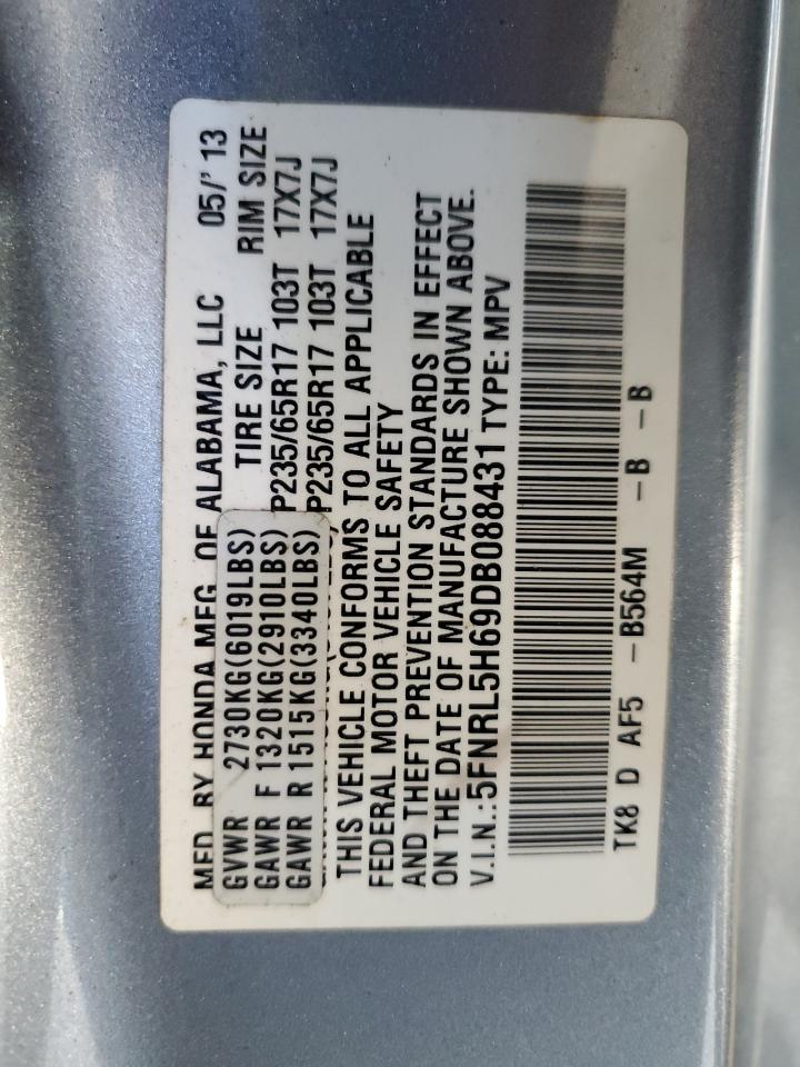 2013 Honda Odyssey Exl VIN: 5FNRL5H69DB088431 Lot: 84983085