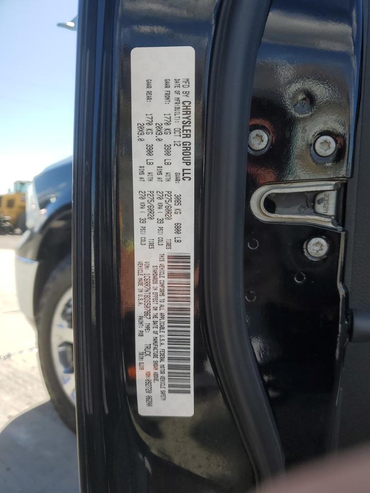 2013 Ram 1500 Laramie VIN: 1C6RR7NT8DS507867 Lot: 82764465