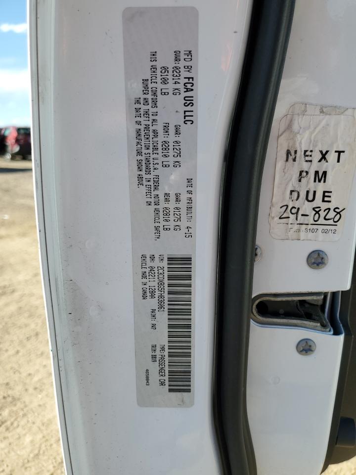 2015 Dodge Charger Se VIN: 2C3CDXBG5FH836061 Lot: 86243325