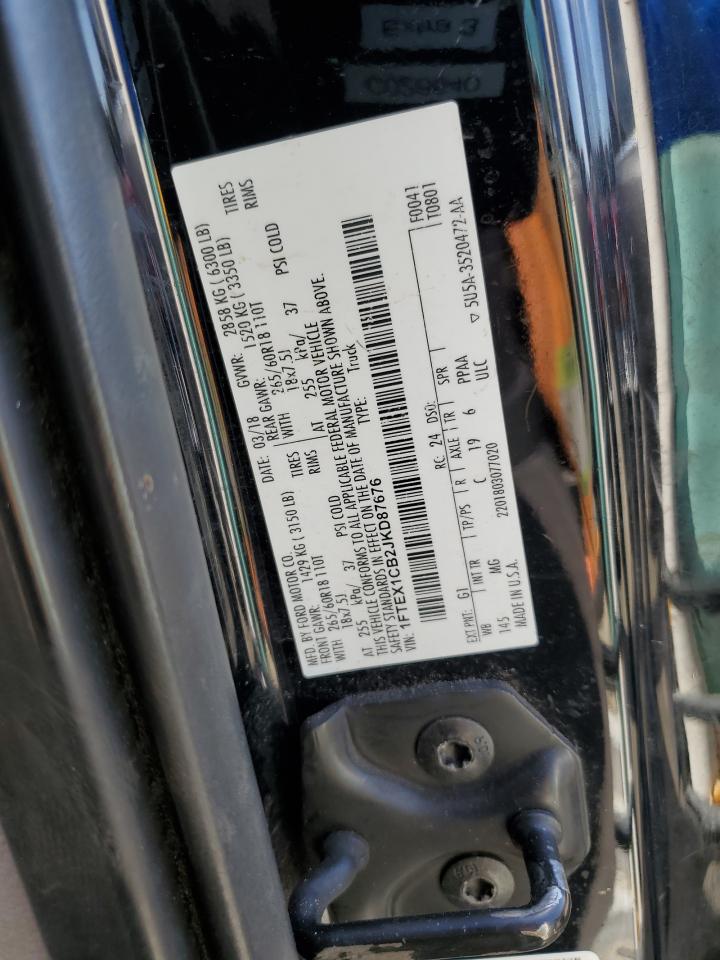 2018 Ford F150 Super Cab VIN: 1FTEX1CB2JKD87676 Lot: 81900315