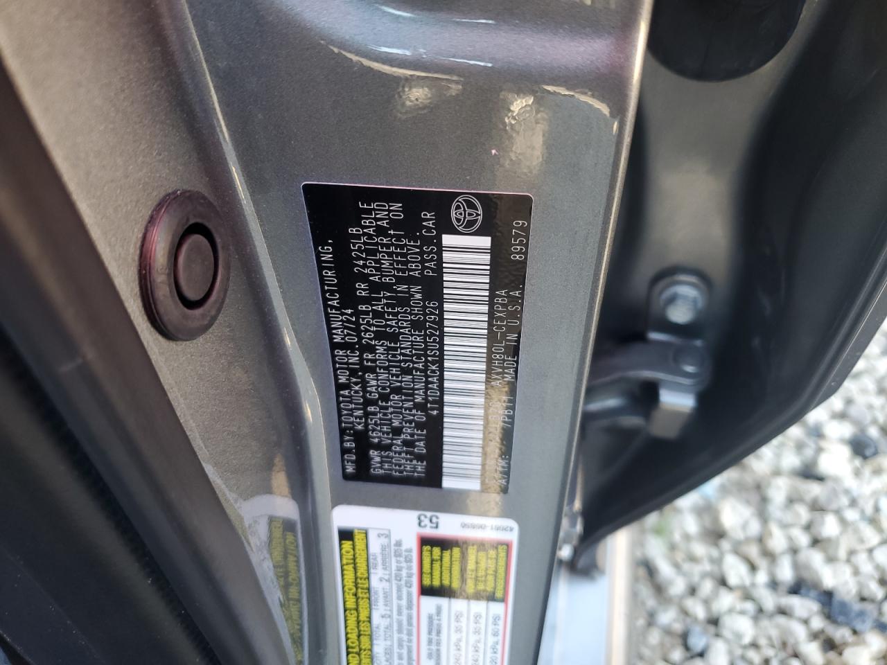 2025 Toyota Camry Xse VIN: 4T1DAACK1SU527926 Lot: 86236845