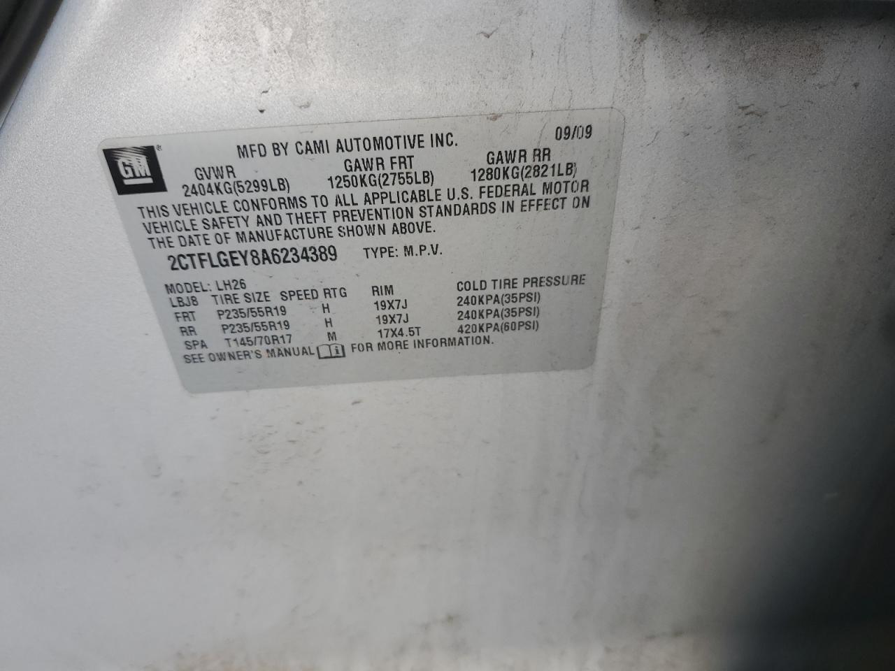 2010 GMC Terrain Slt VIN: 2CTFLGEY8A6234389 Lot: 82255105